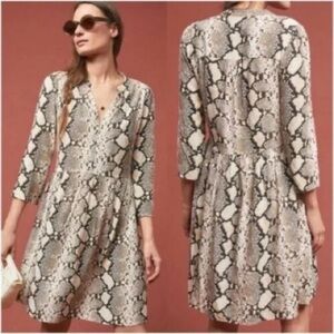 Anthropologie Sweet MAEVE Fabulous Snake Print Dress